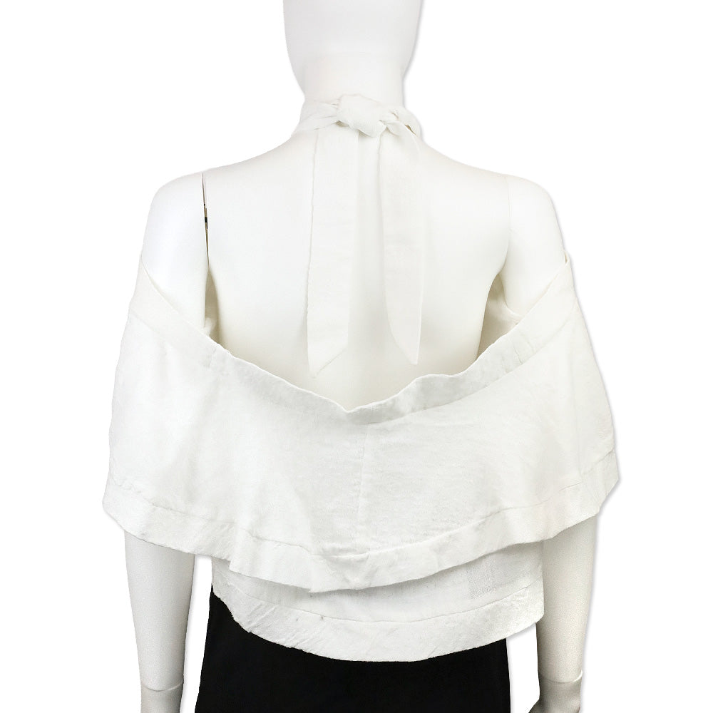 Cecilie Copenhagen Topanga White Off the Shoulder Halter Top