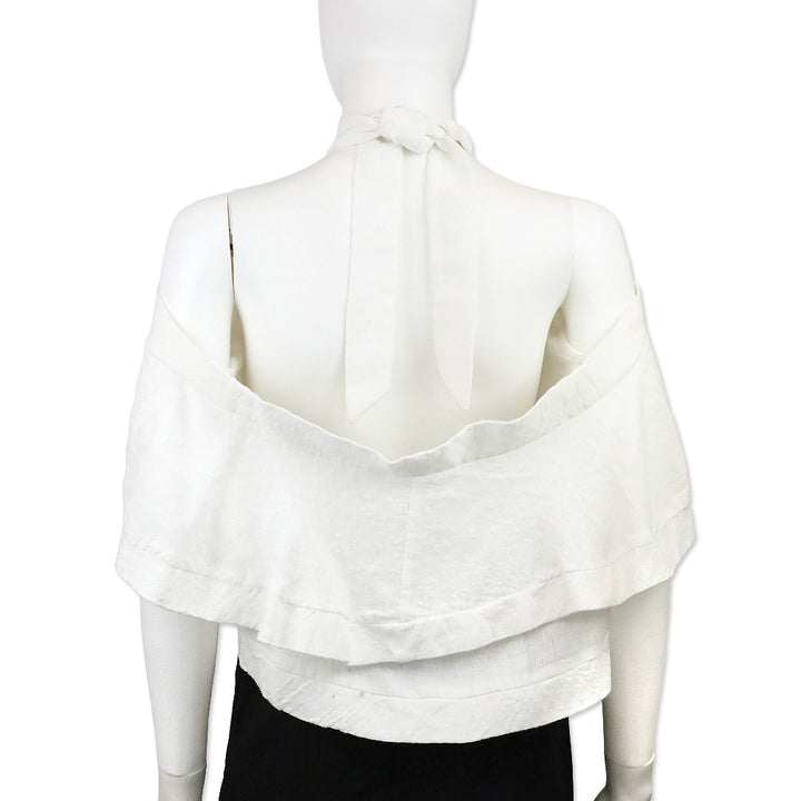 Cecilie Copenhagen Topanga White Off the Shoulder Halter Top