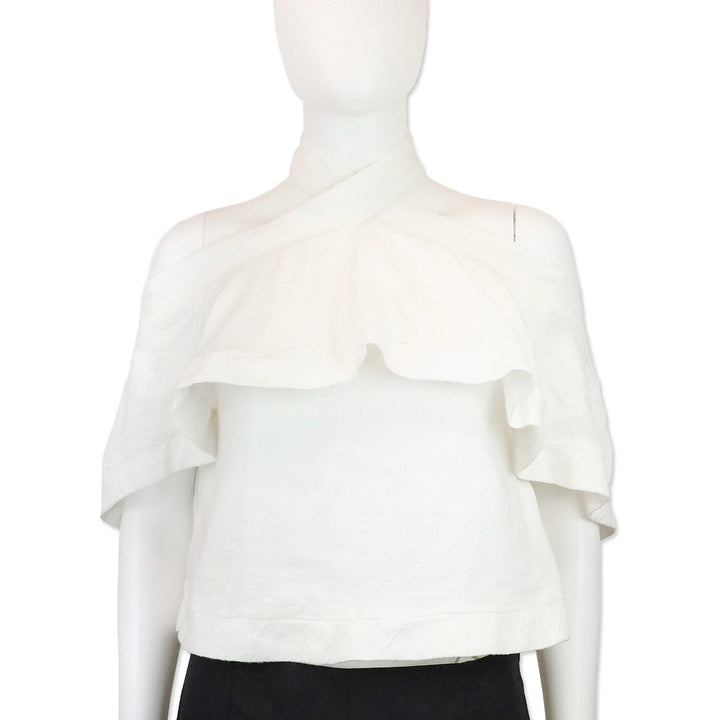 Cecilie Copenhagen Topanga White Off the Shoulder Halter Top