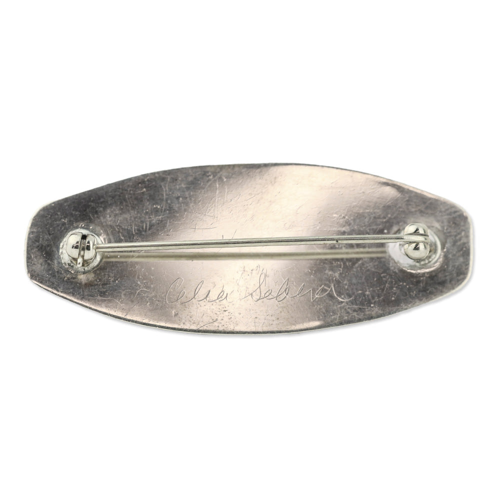 Celia Sebiri Sterling Silver/Citrine Oval Brooch Pin