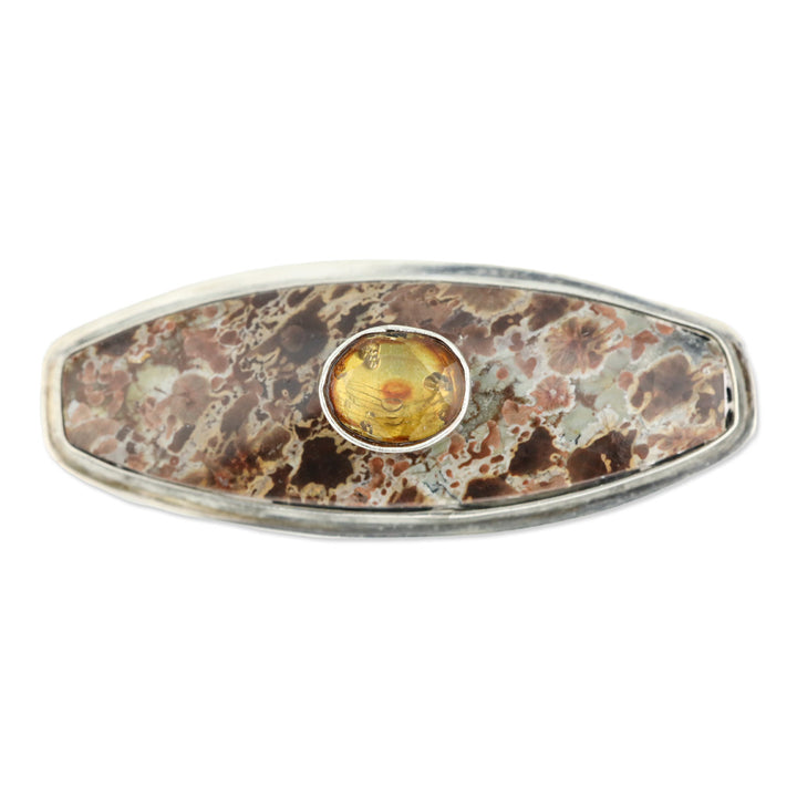 Celia Sebiri Sterling Silver/Citrine Oval Brooch Pin