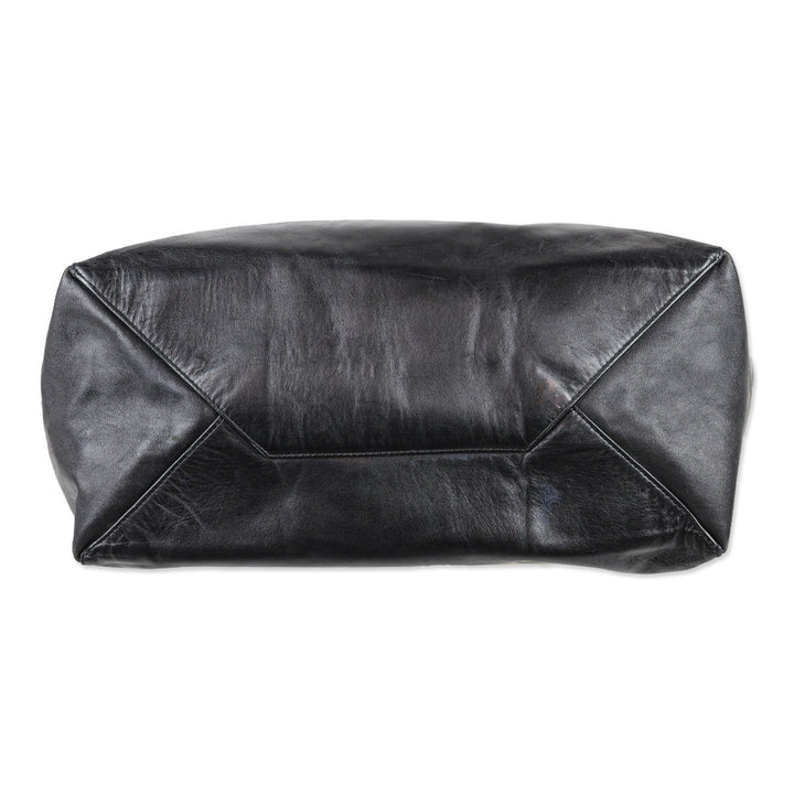 Celine Beige/Black Horizontal Colorblock Leather Cabas Tote