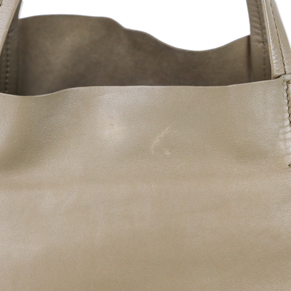 Celine Beige/Black Horizontal Colorblock Leather Cabas Tote