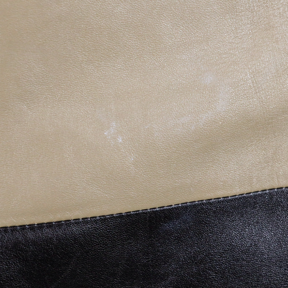 Celine Beige/Black Horizontal Colorblock Leather Cabas Tote