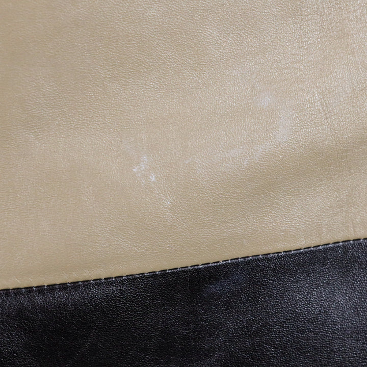 Celine Beige/Black Horizontal Colorblock Leather Cabas Tote
