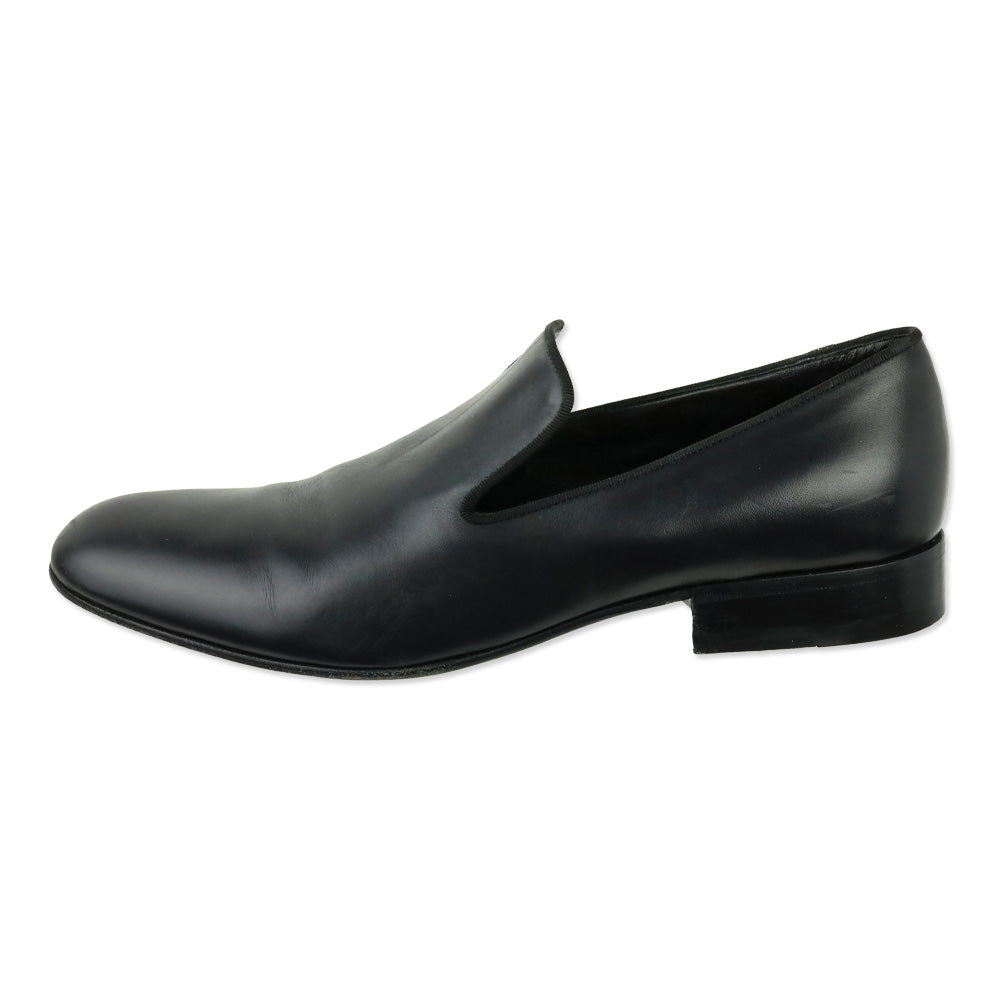 Celine Black Leather Ballerin Smoking Slipper