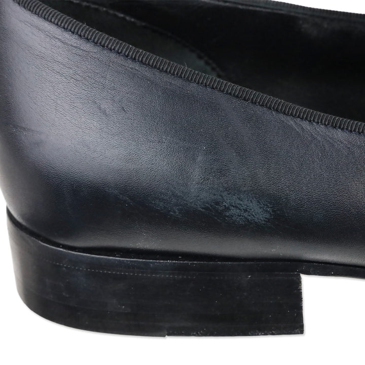 Celine Black Leather Ballerin Smoking Slipper