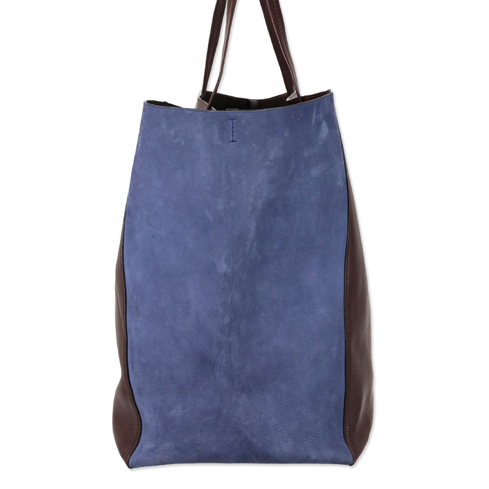 Céline Cabas Phantom Burgundy Leather/Navy Suede Tote