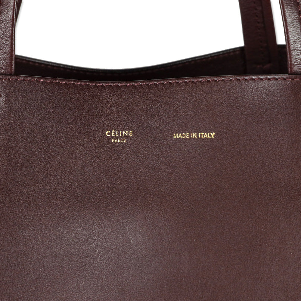 Céline Cabas Phantom Burgundy Leather/Navy Suede Tote