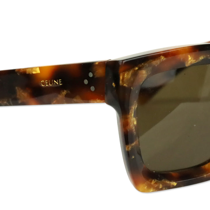 Celine Dark Havana Acetate Oversized Square Sunglasses