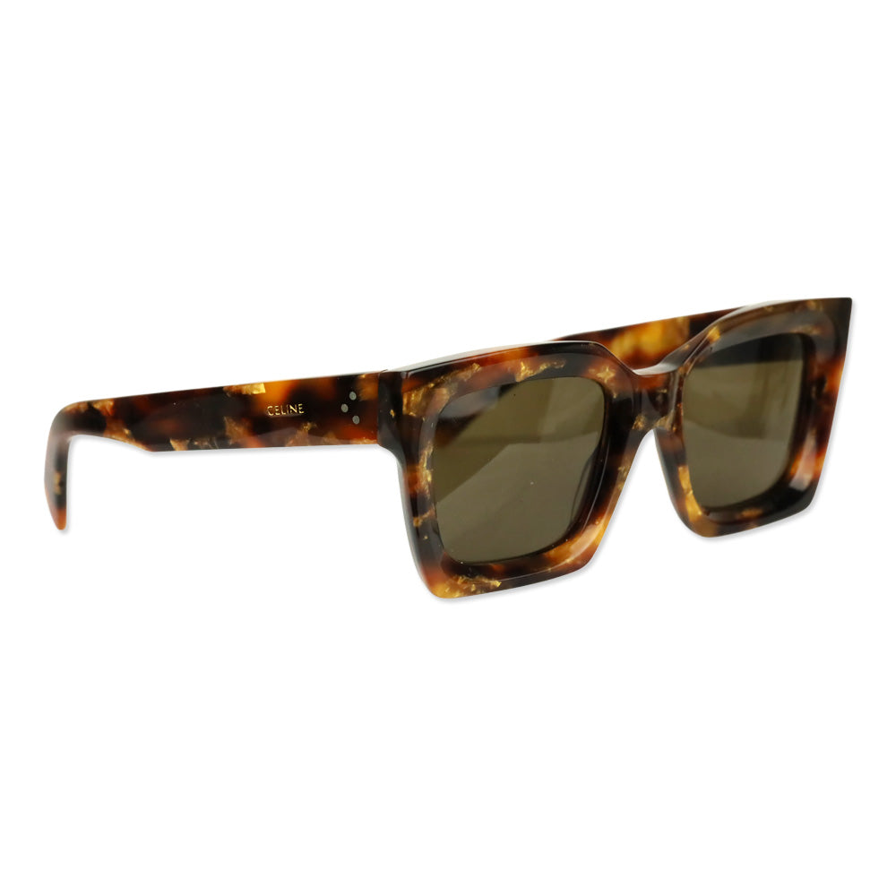 Celine Dark Havana Acetate Oversized Square Sunglasses