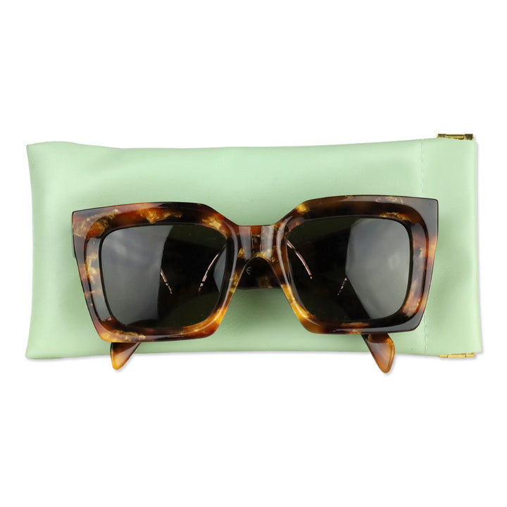 Celine Dark Havana Acetate Oversized Square Sunglasses