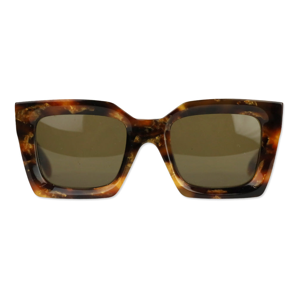 Celine Dark Havana Acetate Oversized Square Sunglasses