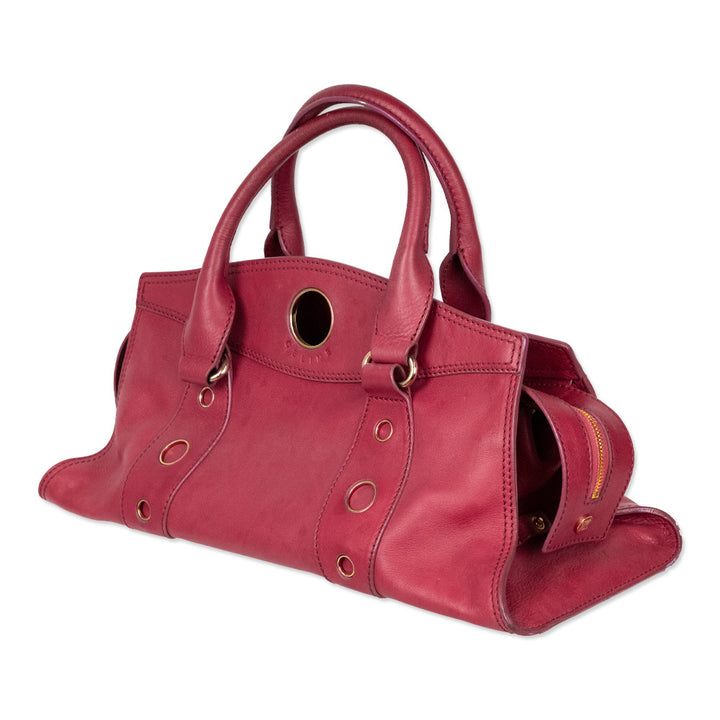 Celine Pink Leather Satchel Handbag