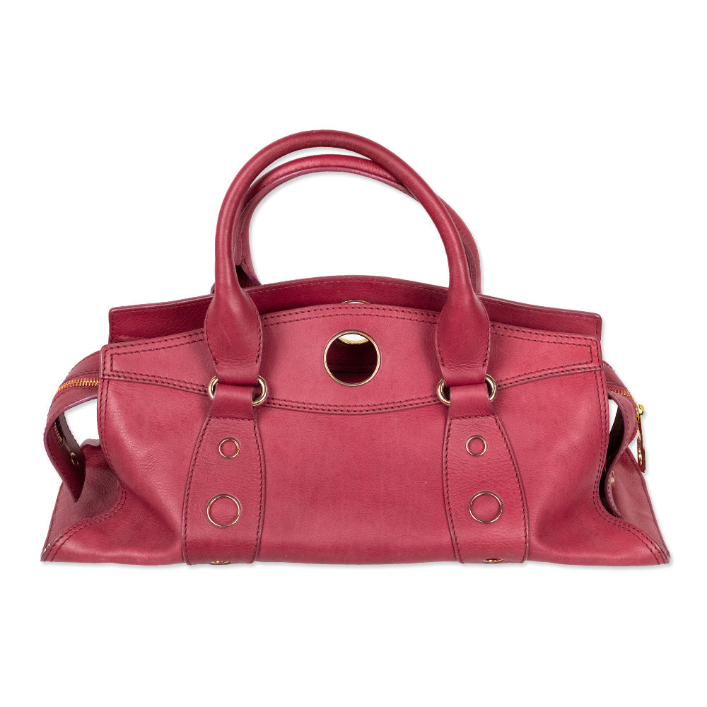 Celine Pink Leather Satchel Handbag