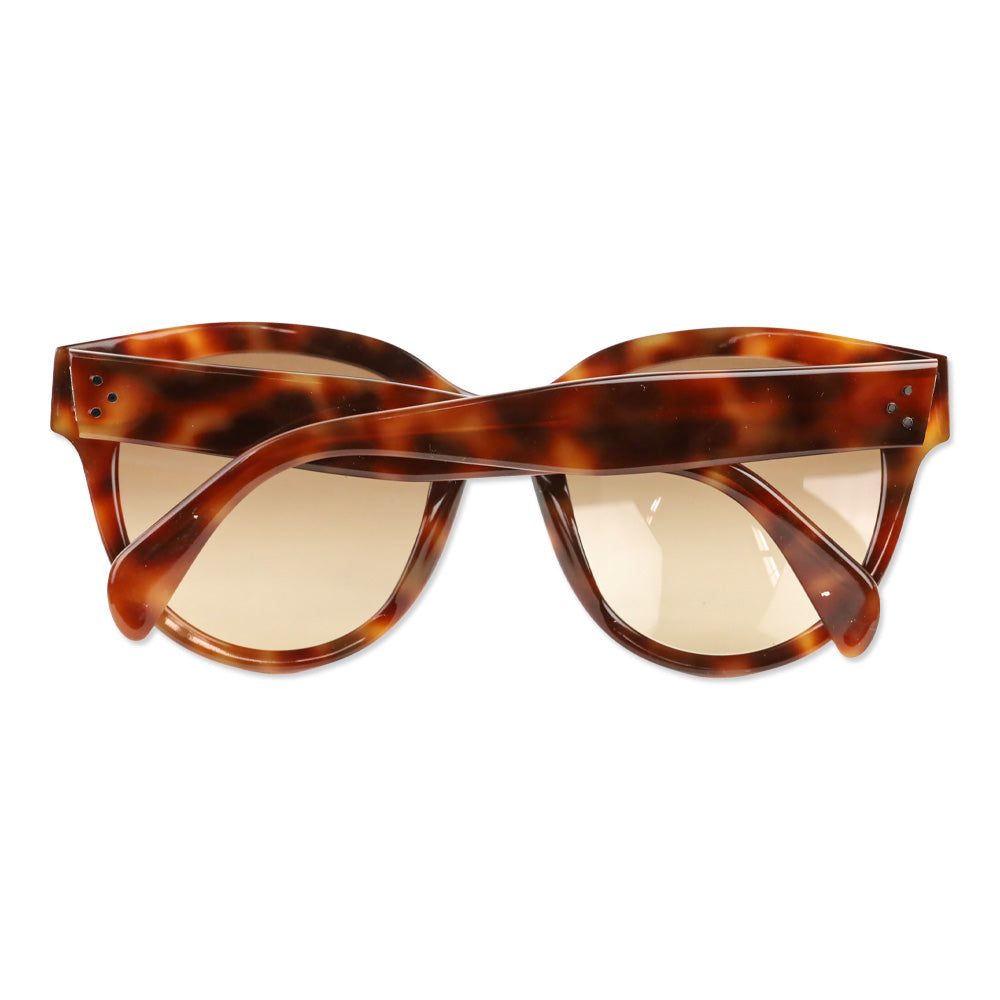 Celine Tortoiseshell Acetate Round Audrey Sunglasses