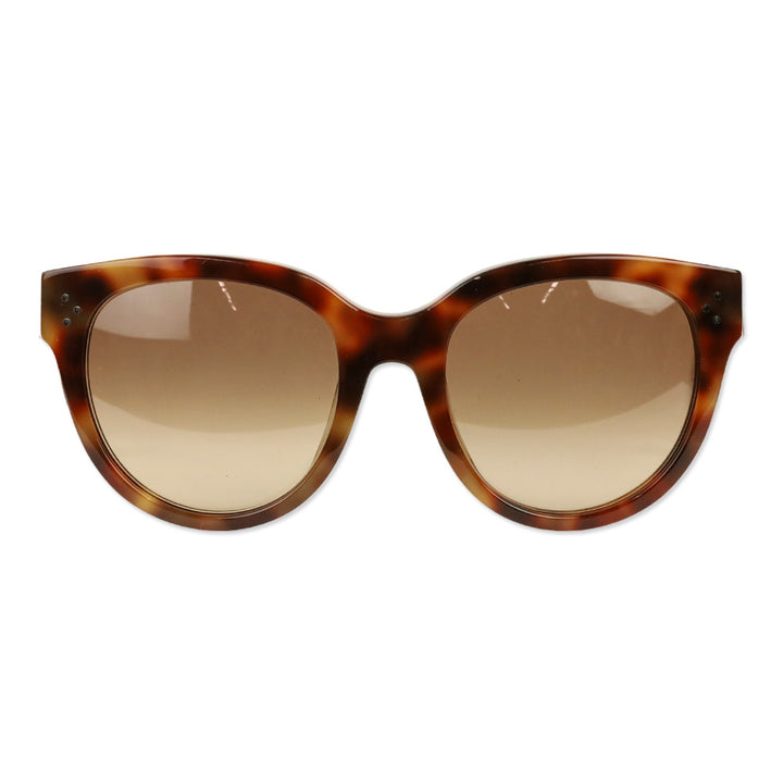 Celine Tortoiseshell Acetate Round Audrey Sunglasses