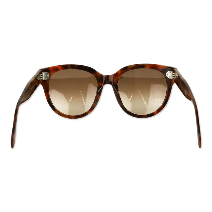 Celine Tortoiseshell Acetate Round Audrey Sunglasses