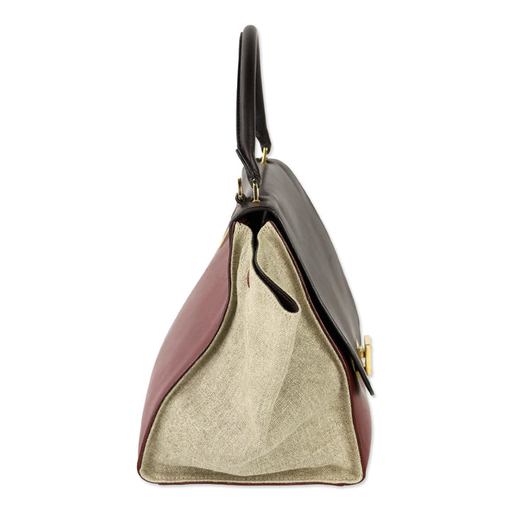 Celine Tri-Color Leather and Canvas Medium Trapeze Bag
