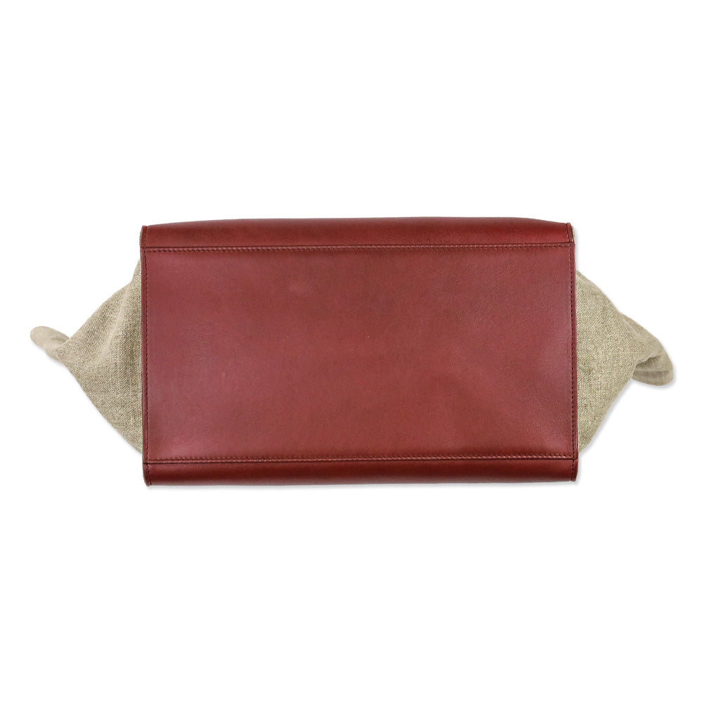 Celine Tri-Color Leather and Canvas Medium Trapeze Bag