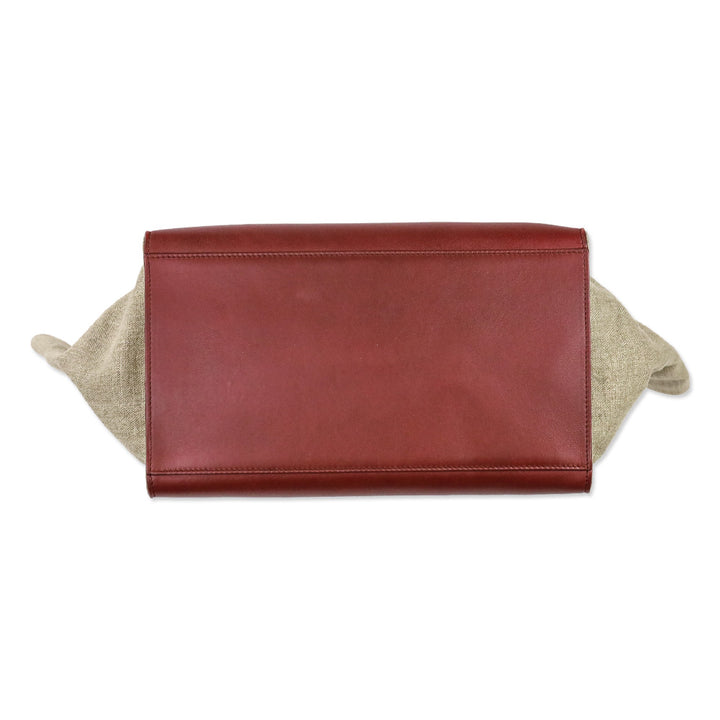 Celine Tri-Color Leather and Canvas Medium Trapeze Bag