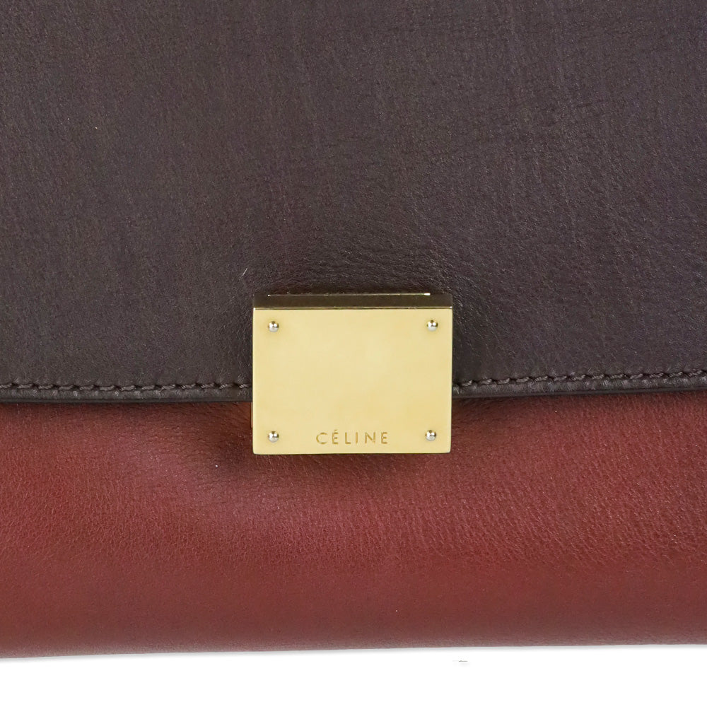 Celine Tri-Color Leather and Canvas Medium Trapeze Bag