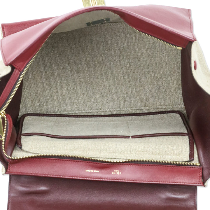 Celine Tri-Color Leather and Canvas Medium Trapeze Bag