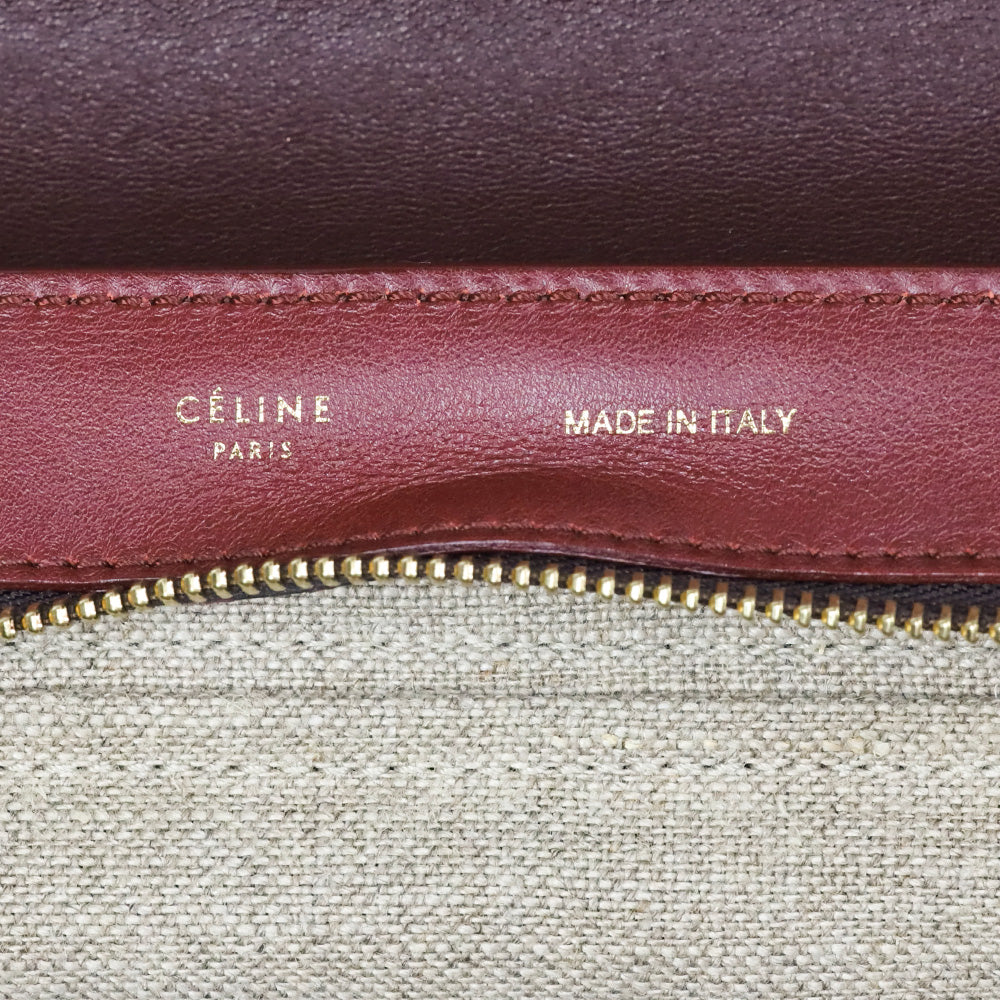 Celine Tri-Color Leather and Canvas Medium Trapeze Bag