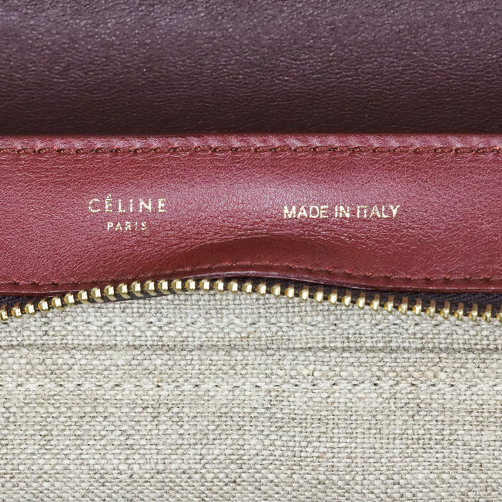 Celine Tri-Color Leather and Canvas Medium Trapeze Bag