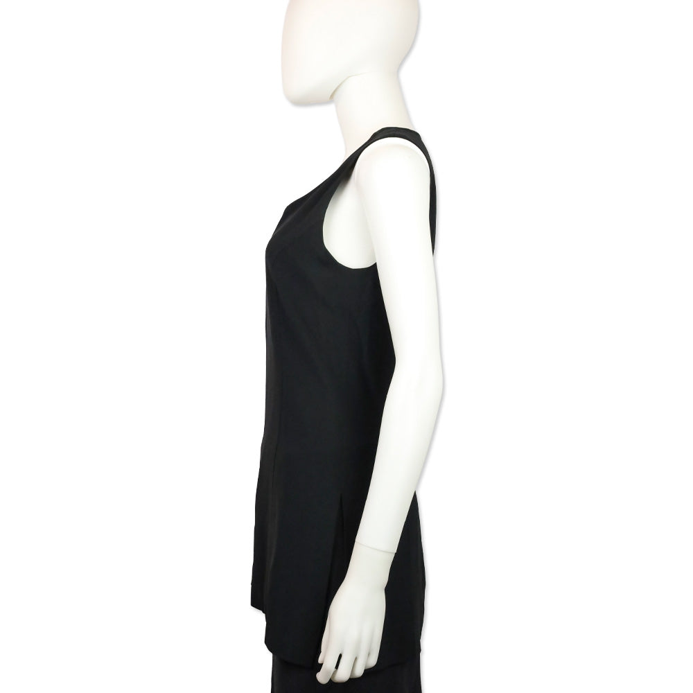Celine Vintage Black V-Neck Sleeveless Tunic