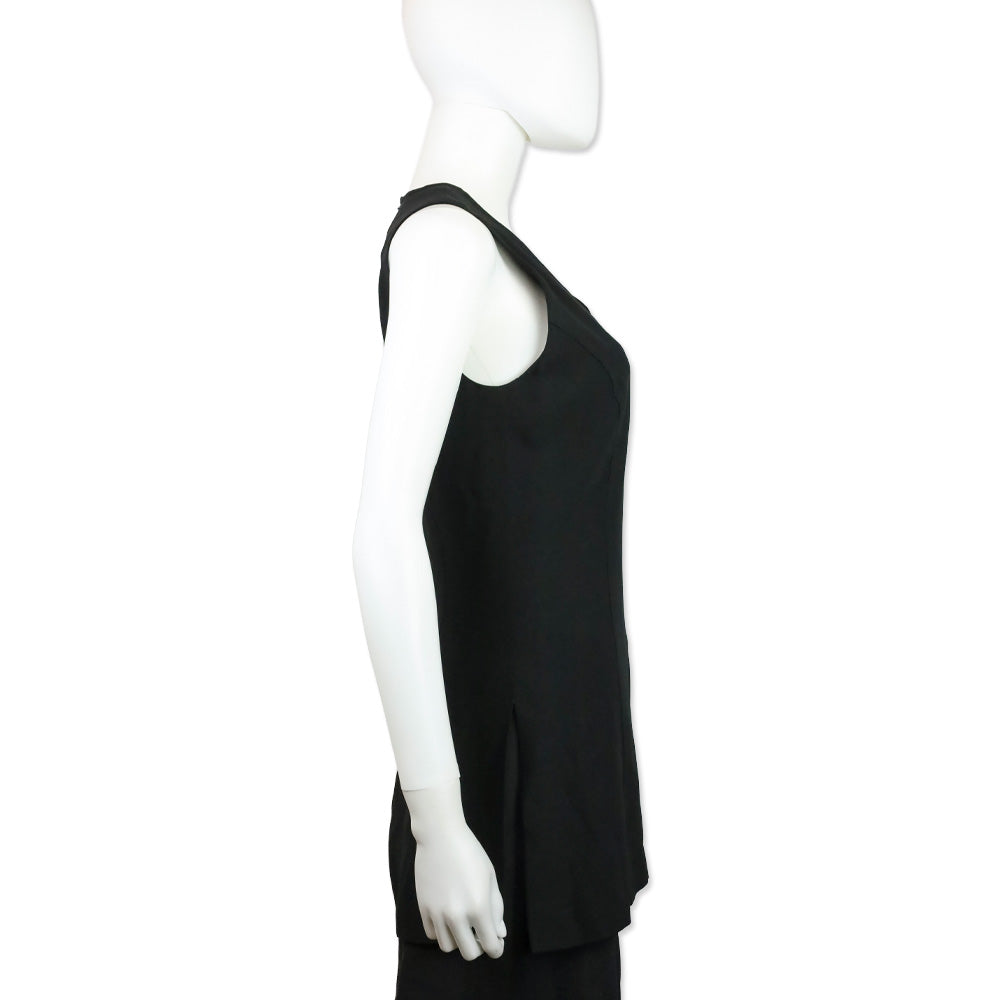 Celine Vintage Black V-Neck Sleeveless Tunic