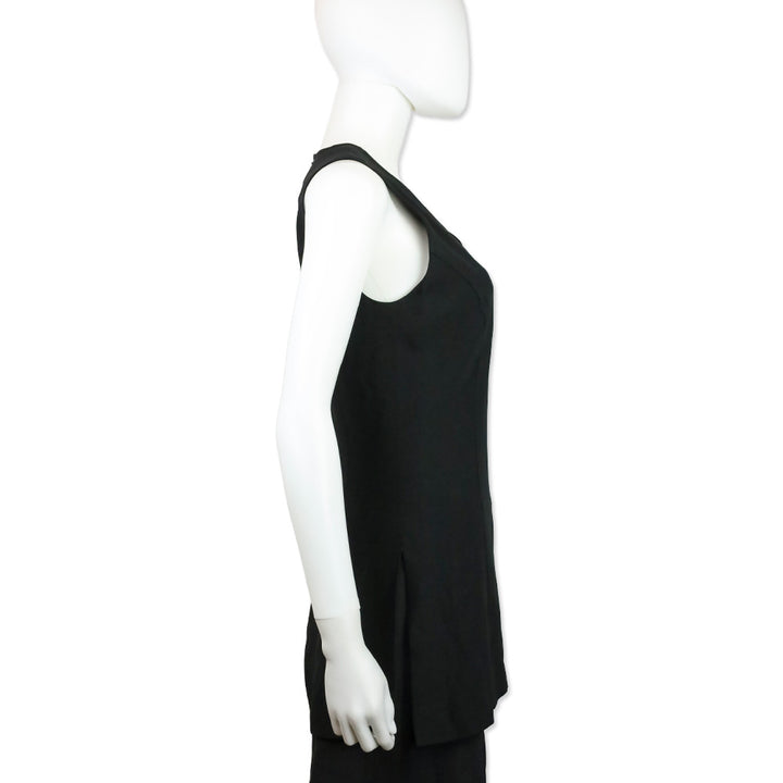 Celine Vintage Black V-Neck Sleeveless Tunic