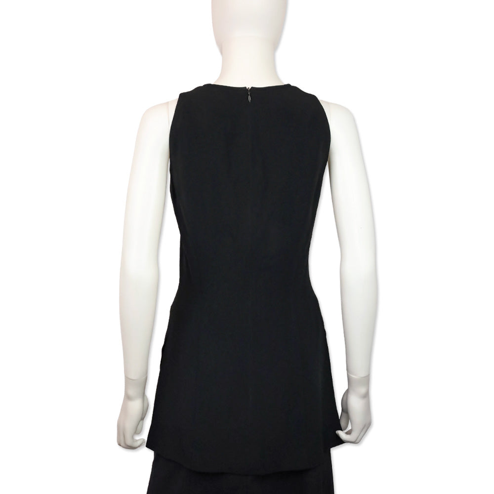 Celine Vintage Black V-Neck Sleeveless Tunic