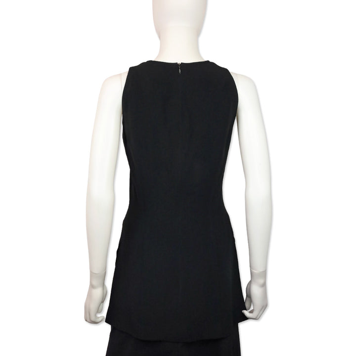 Celine Vintage Black V-Neck Sleeveless Tunic