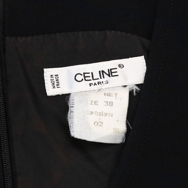 Celine Vintage Black V-Neck Sleeveless Tunic
