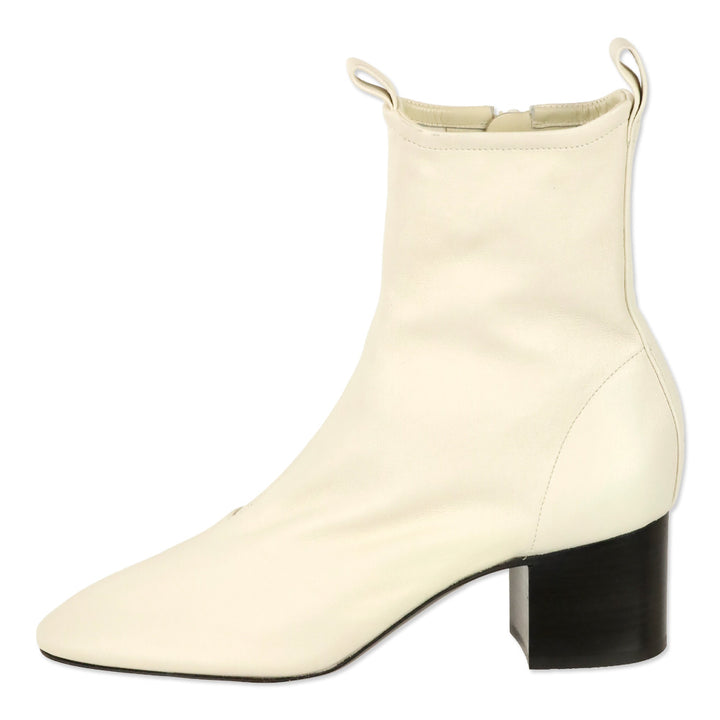 Celine S/S 2026 Ivory Cheri Stretch Lambskin Zipped 85 Boot