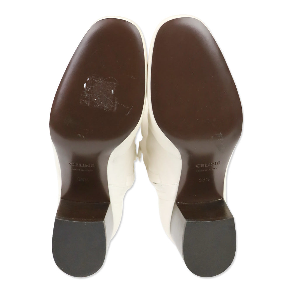 Celine S/S 2026 Ivory Cheri Stretch Lambskin Zipped 85 Boot
