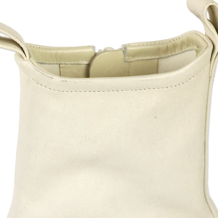 Celine S/S 2026 Ivory Cheri Stretch Lambskin Zipped 85 Boot