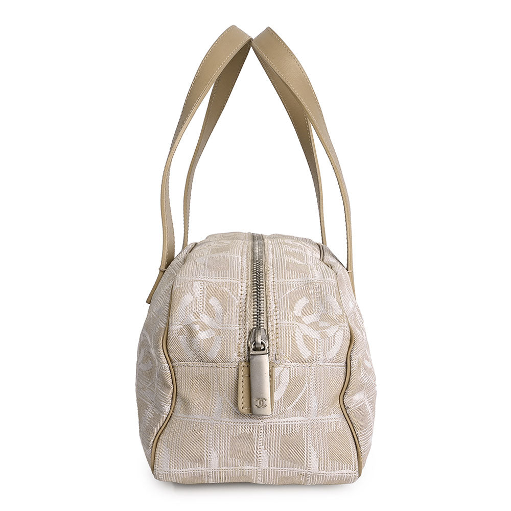 Chanel Beige Travel Ligne Nylon Bowler Bag