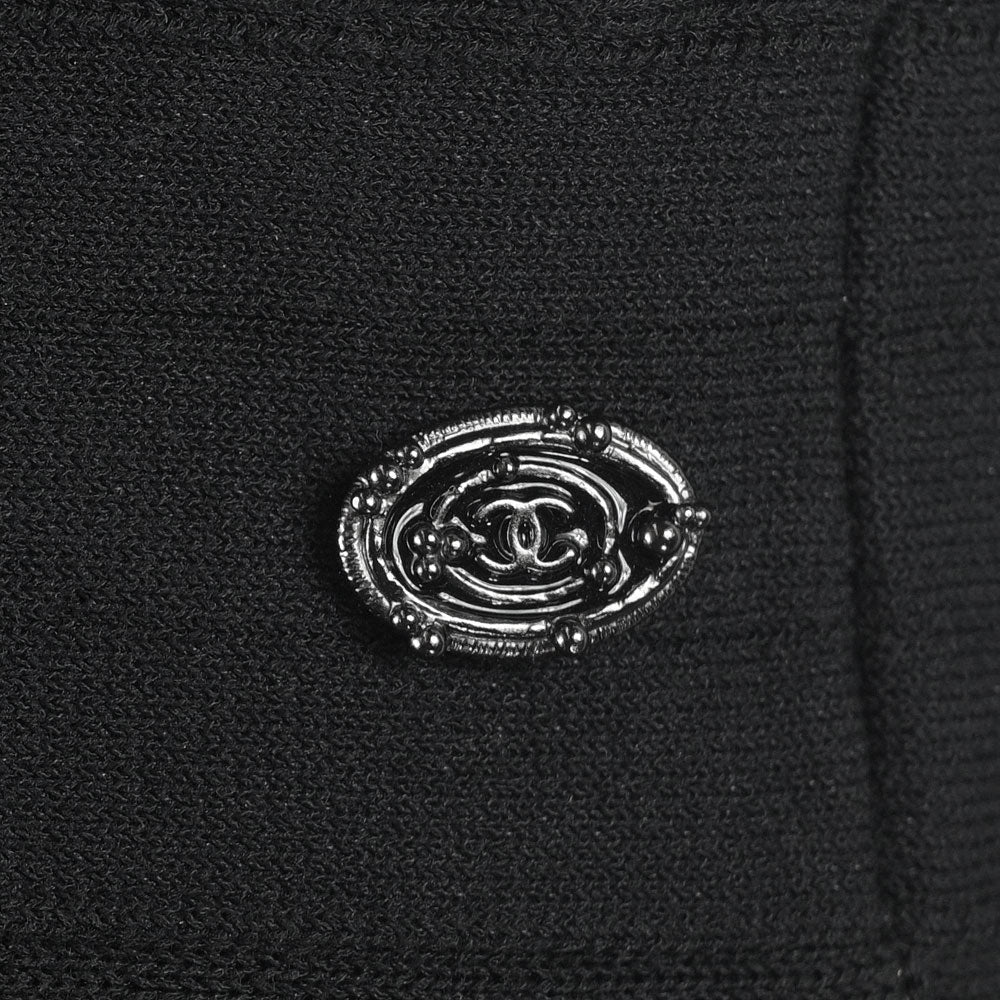 Chanel Black Rib Knit Midi Dress