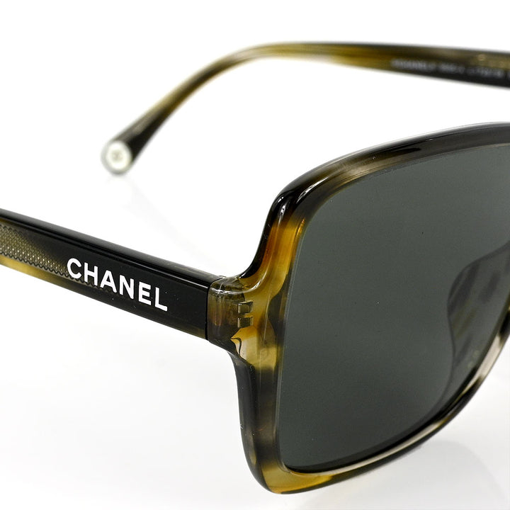 Chanel Gray Tort Square Frame Sunglasses