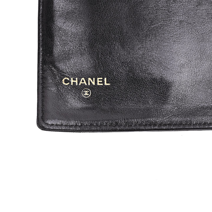 Chanel Vintage Black Leather CC Snap Wallet