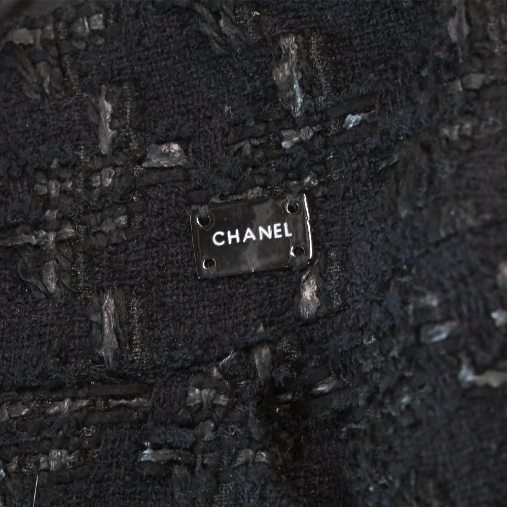 Chanel 05C Black Tweed Midi Skirt