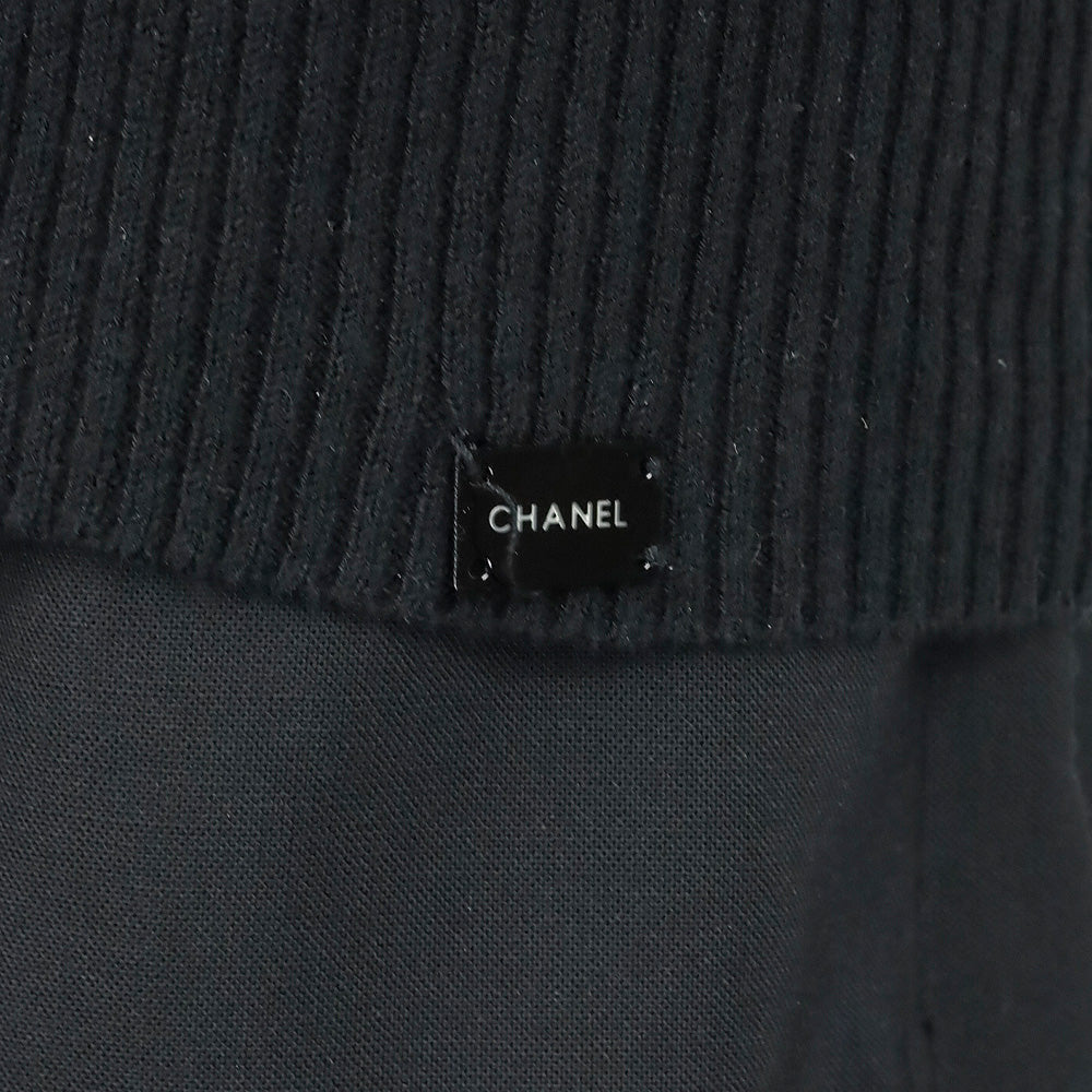 Chanel 05P Black Cotton-Blend Cable Knit Tank Top