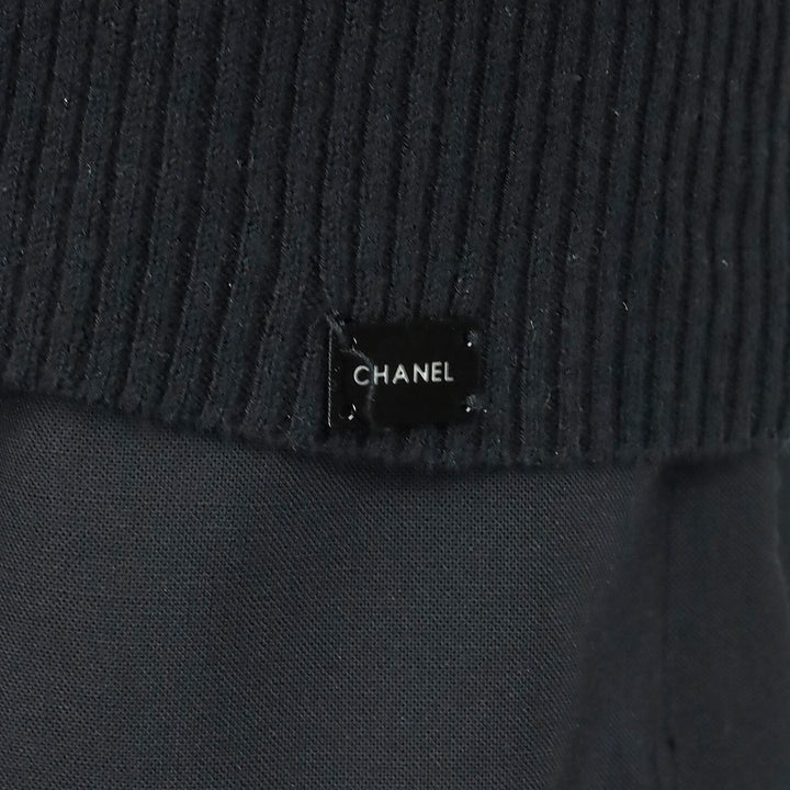 Chanel 05P Black Cotton-Blend Cable Knit Tank Top