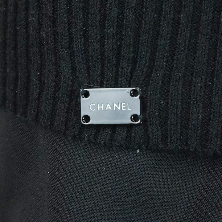 Chanel 05P Black Cotton-Blend Cable Knit Tank Top