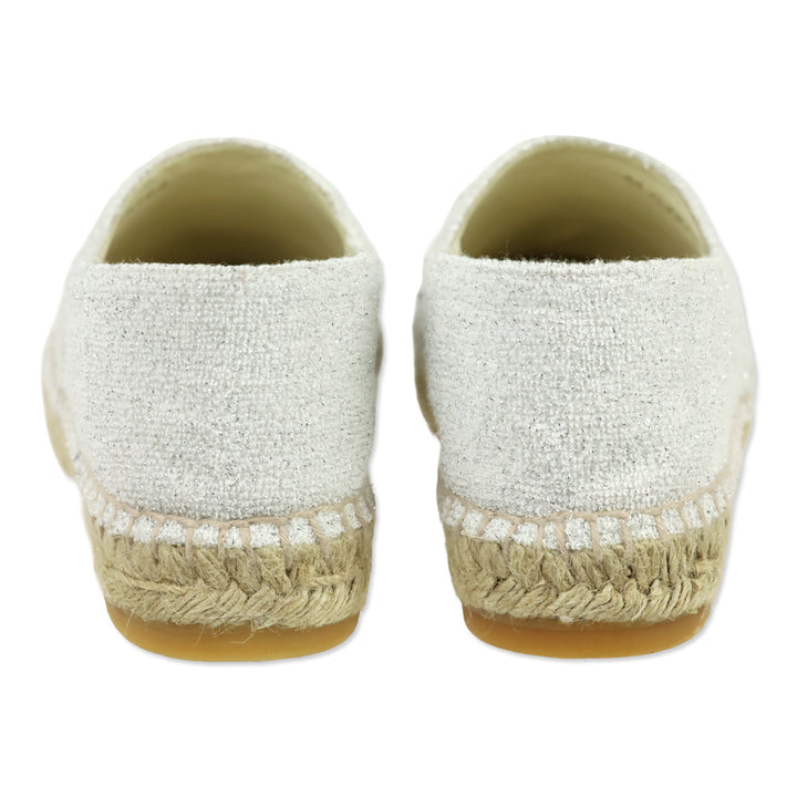 Chanel 17C Silver/Black Terry Cloth CC Espadrilles