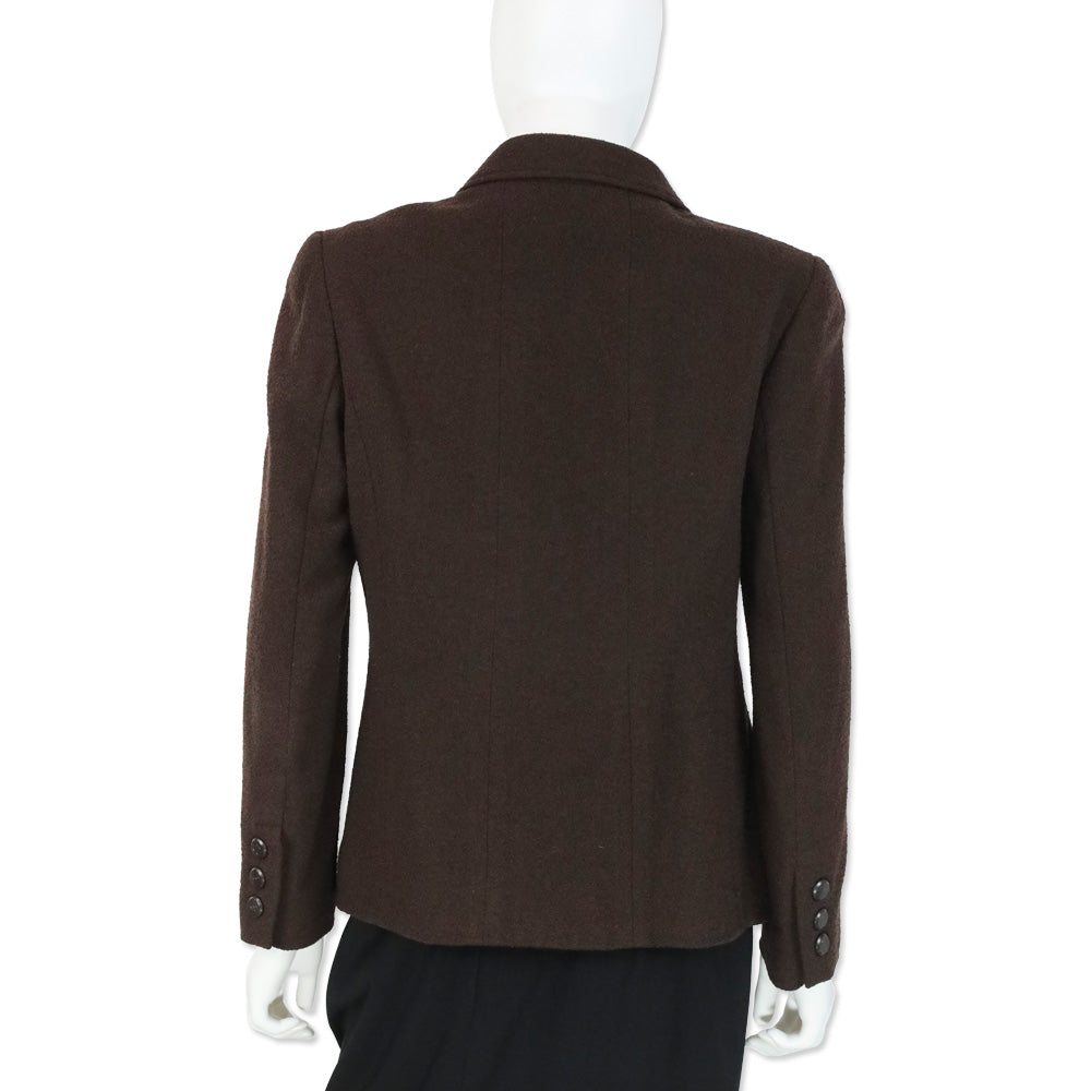 Chanel 1998 Brown Bouclé Double Breasted Jacket