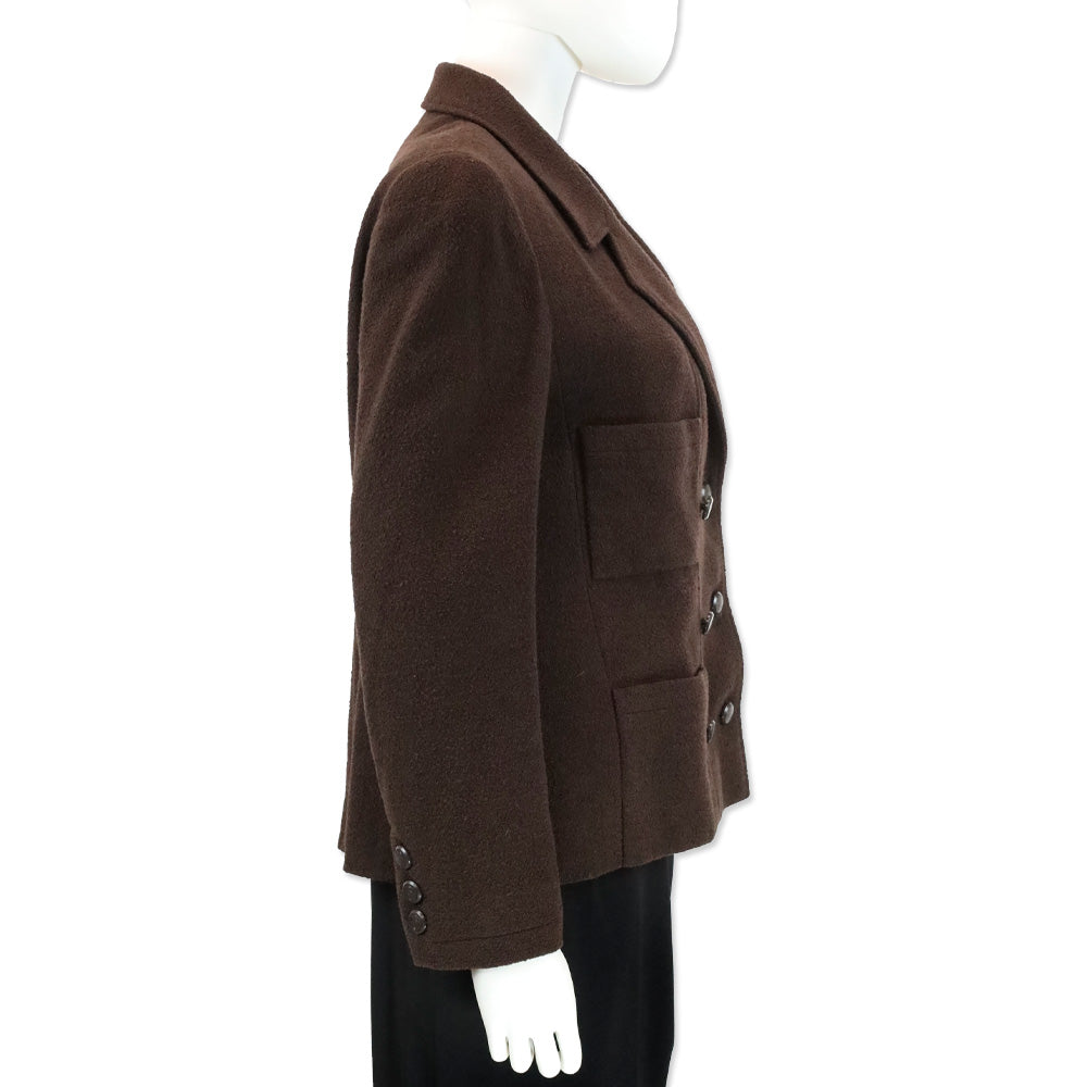 Chanel 1998 Brown Bouclé Double Breasted Jacket