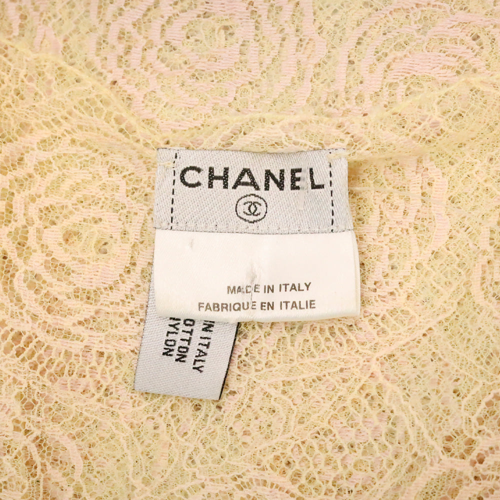 Chanel 2004 Nude Camellia Lace Tank Top